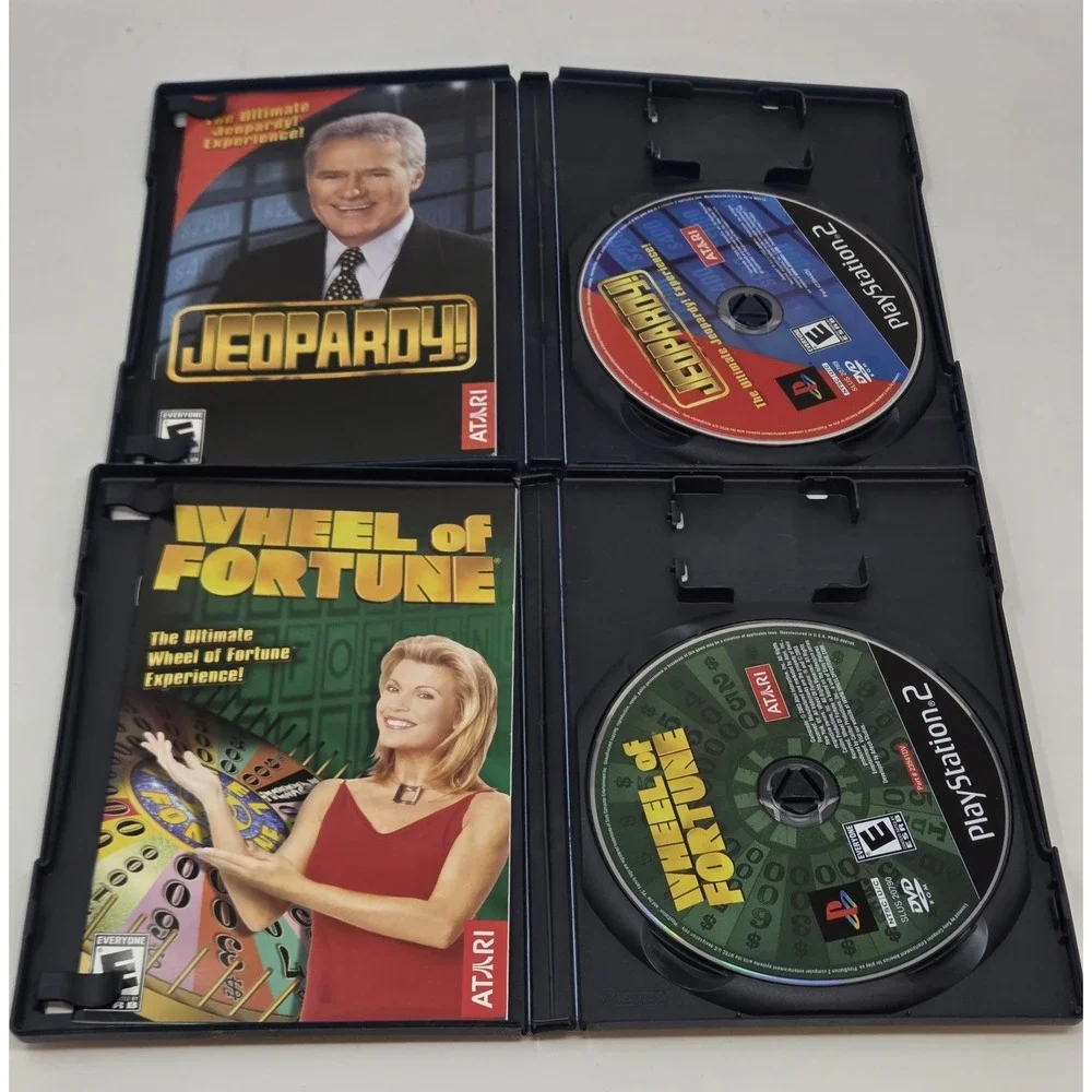 Jeopardy! & Wheel of Fortune PS2 Game Show Bundle Complete Atari 2003